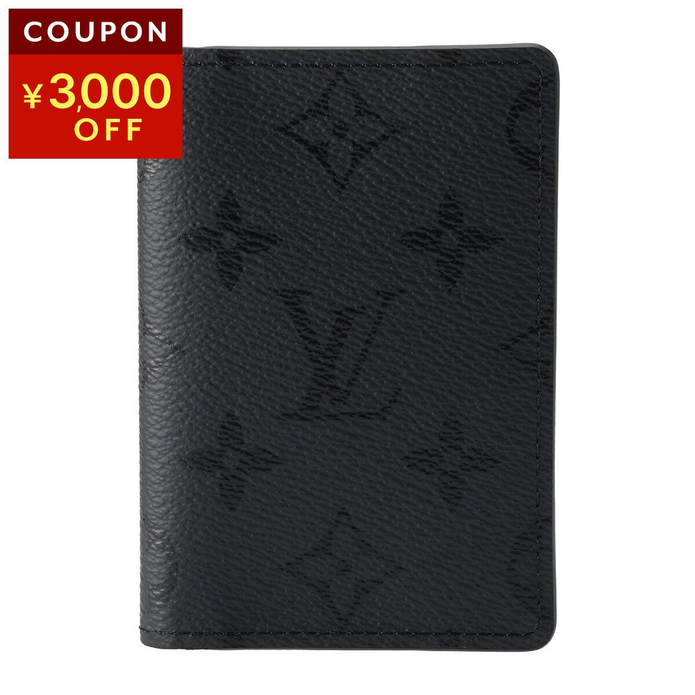 Louis Vuitton Card Wallet Monogram Midnight Organizer Pouch Canvas Leather Black